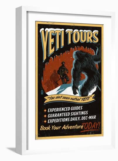 Yeti Tours - Vintage Sign-Lantern Press-Framed Art Print