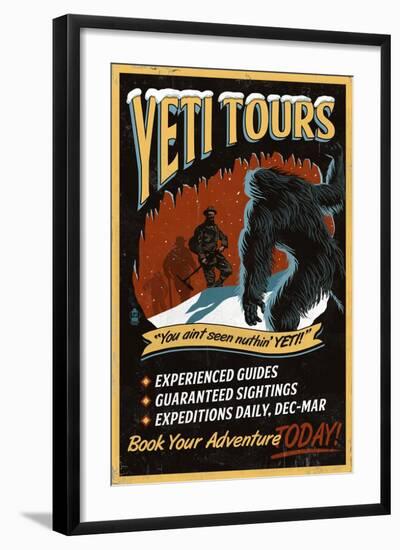 Yeti Tours - Vintage Sign-Lantern Press-Framed Art Print