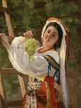 A Laughing Girl in South Italian Dress, 1857-Yevgraf Semyonovich Sorokin-Framed Stretched Canvas