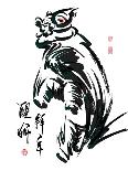 Ink Painting Of Chinese Lion Dance Translation Of Chinese Text: The Consciousness Of Lion-yienkeat-Art Print