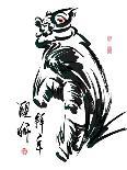 Ink Painting Of Chinese Lion Dance. Translation Of Chinese Text: The Consciousness Of Lion-yienkeat-Framed Art Print