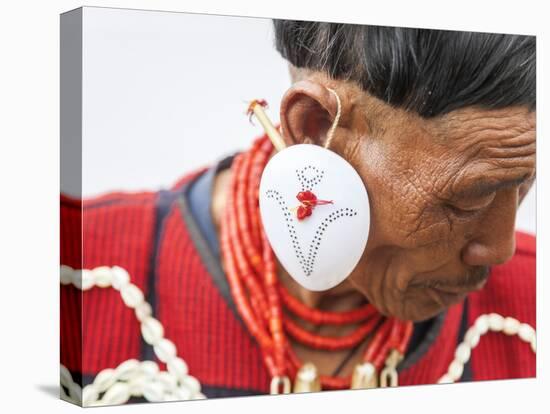 Yimchunger Tribesman With Earring, Nagaland, N.E. India-Peter Adams-Stretched Canvas