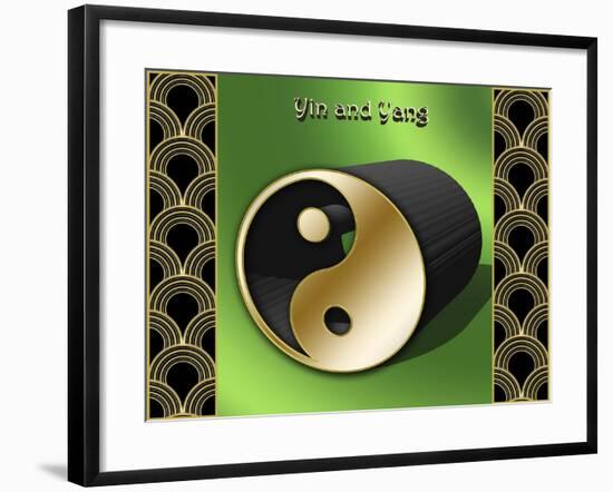 Yin And Yang 3D-Art Deco Designs-Framed Giclee Print