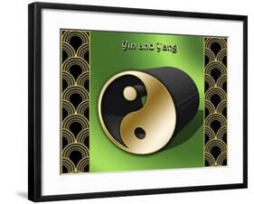 Yin And Yang 3D-Art Deco Designs-Framed Giclee Print