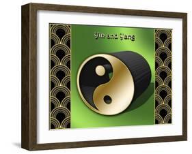 Yin And Yang 3D-Art Deco Designs-Framed Giclee Print