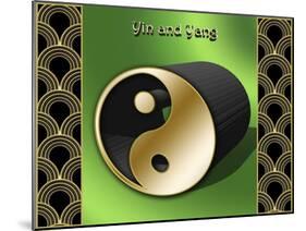 Yin And Yang 3D-Art Deco Designs-Mounted Giclee Print