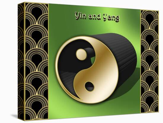 Yin And Yang 3D-Art Deco Designs-Stretched Canvas