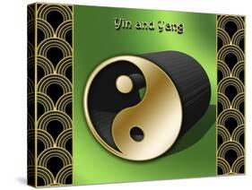 Yin And Yang 3D-Art Deco Designs-Stretched Canvas