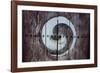 Yin and Yang Sign on a Door, Fortress of Suwon, UNESCO World Heritage Site, South Korea, Asia-Michael-Framed Photographic Print