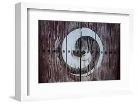 Yin and Yang Sign on a Door, Fortress of Suwon, UNESCO World Heritage Site, South Korea, Asia-Michael-Framed Photographic Print