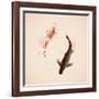 Yin Yang Koi Fishes In Oriental Style Painting-ori-artiste-Framed Art Print