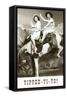 Yippee-Yi-Yo, Women on Bucking Horse-null-Framed Stretched Canvas