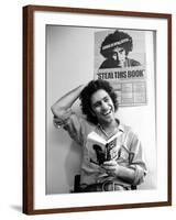 Yippie Leader Abbie Hoffman Holding Copy of His Book-John Shearer-Framed Premium Photographic Print