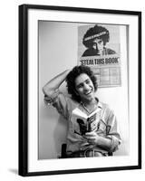 Yippie Leader Abbie Hoffman Holding Copy of His Book-John Shearer-Framed Premium Photographic Print