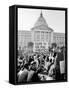 Yippie Led Anti-Election Protestors Outside City Hall-Ralph Crane-Framed Stretched Canvas