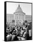 Yippie Led Anti-Election Protestors Outside City Hall-Ralph Crane-Framed Stretched Canvas