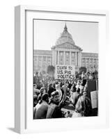 Yippie Led Anti-Election Protestors Outside City Hall-Ralph Crane-Framed Photographic Print