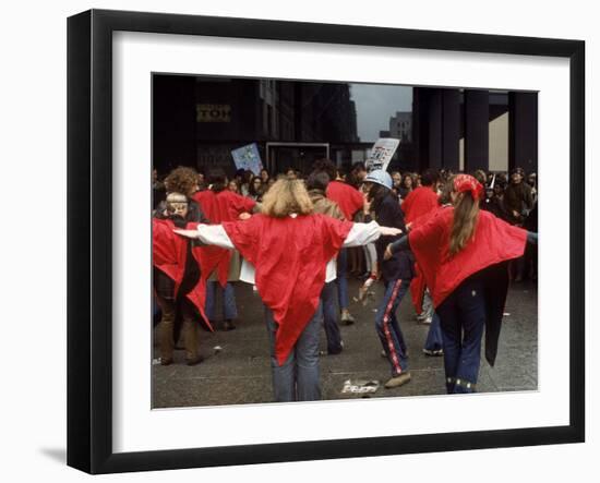 Yippie Protesters Gather Outside Courthouse with Riot Conspiracy Trial of Chicago Eight is Underway-Lee Balterman-Framed Photographic Print