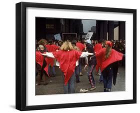 Yippie Protesters Gather Outside Courthouse with Riot Conspiracy Trial of Chicago Eight is Underway-Lee Balterman-Framed Photographic Print