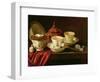 Yixing Teapot and a Chinese Porcelain Tete-A-Tete on a Partly Draped Ledge-Pieter Gerritsz. van Roestraten-Framed Giclee Print