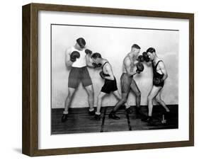 YMCA Boxing Class, Circa 1930-Chapin Bowen-Framed Giclee Print