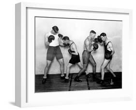 YMCA Boxing Class, Circa 1930-Chapin Bowen-Framed Giclee Print