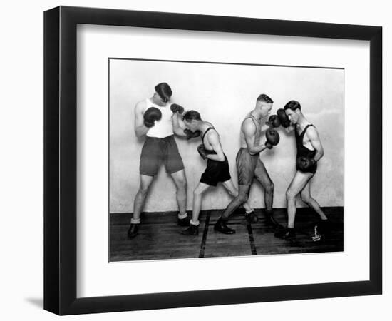 YMCA Boxing Class, Circa 1930-Chapin Bowen-Framed Premium Giclee Print