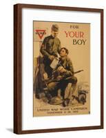 YMCA For Your Boy United War Work Campaign Vintage Ad Poster Print-null-Framed Poster
