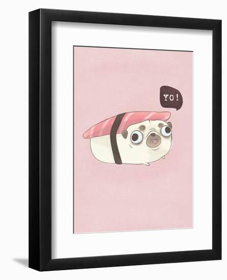 Yo! - Hannah Stephey Cartoon Dog Print-Hannah Stephey-Framed Art Print