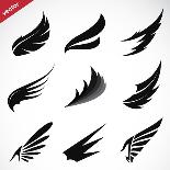 Vector Black Wing Icons Set-yod67-Art Print