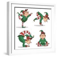 Yoga Elves 5-Marcus Prime-Framed Art Print