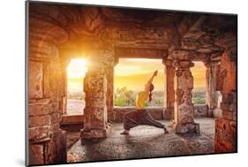 Yoga in Hampi Temple-Marina Pissarova-Mounted Photographic Print