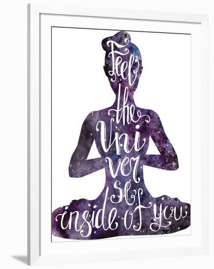 Yoga Letteing with Space Texture-Natalia An-Framed Art Print