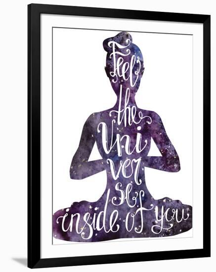 Yoga Letteing with Space Texture-Natalia An-Framed Art Print