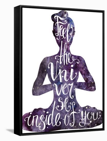 Yoga Letteing with Space Texture-Natalia An-Framed Stretched Canvas