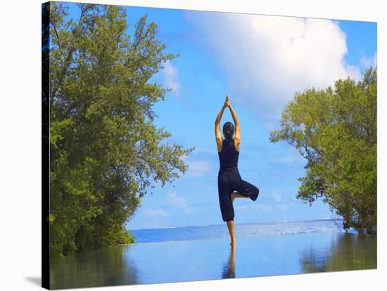 Yoga Meditation, Full Moon Island, Male Atoll, Maldives, Indian Ocean-Papadopoulos Sakis-Stretched Canvas