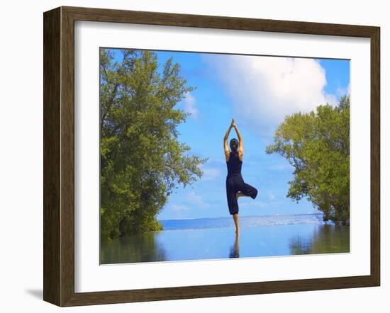 Yoga Meditation, Full Moon Island, Male Atoll, Maldives, Indian Ocean-Papadopoulos Sakis-Framed Photographic Print