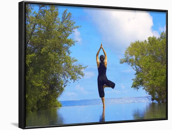 Yoga Meditation, Full Moon Island, Male Atoll, Maldives, Indian Ocean-Papadopoulos Sakis-Framed Photographic Print