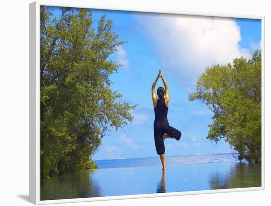 Yoga Meditation, Full Moon Island, Male Atoll, Maldives, Indian Ocean-Papadopoulos Sakis-Framed Photographic Print