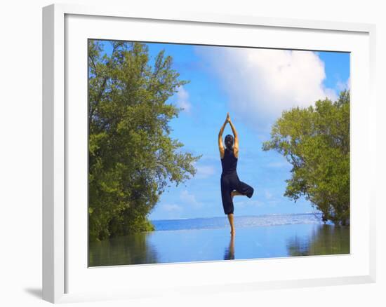 Yoga Meditation, Full Moon Island, Male Atoll, Maldives, Indian Ocean-Papadopoulos Sakis-Framed Photographic Print