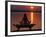 Yoga on a Saddle Bench Watching the Sun Go Down across the Zambesi River, Zambia-John Warburton-lee-Framed Photographic Print