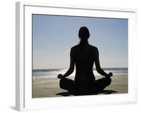 Yoga on the Beach, Northern Ireland-John Warburton-lee-Framed Photographic Print