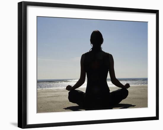 Yoga on the Beach, Northern Ireland-John Warburton-lee-Framed Photographic Print