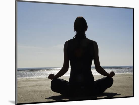 Yoga on the Beach, Northern Ireland-John Warburton-lee-Mounted Photographic Print