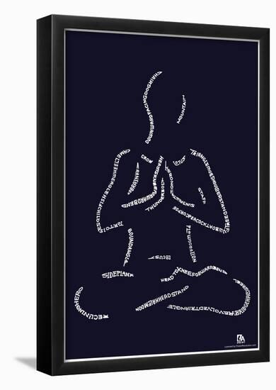 Yoga Poses Text Poster-null-Framed Poster