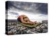 Yoga Position of Child's Pose in Lincoln Park - West Seattle, Washington-Dan Holz-Stretched Canvas