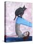 Yoga with My Cat-Sharyn Bursic-Stretched Canvas