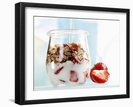 Yoghurt with Muesli and Strawberries-Dieter Heinemann-Framed Photographic Print