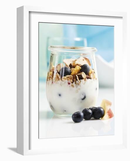 Yoghurt with Muesli, Blueberries, Apple and Dried Fruit-Dieter Heinemann-Framed Photographic Print