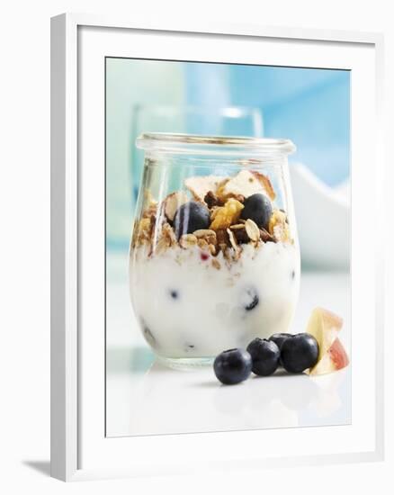 Yoghurt with Muesli, Blueberries, Apple and Dried Fruit-Dieter Heinemann-Framed Photographic Print